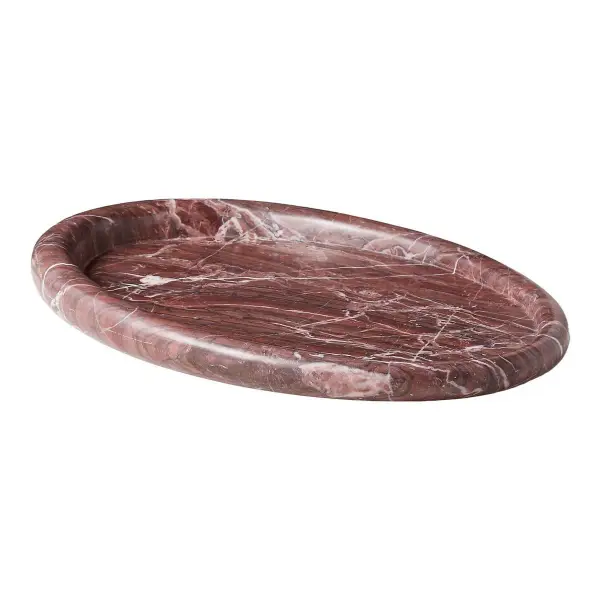 Pave Oval Marble Serving Tray