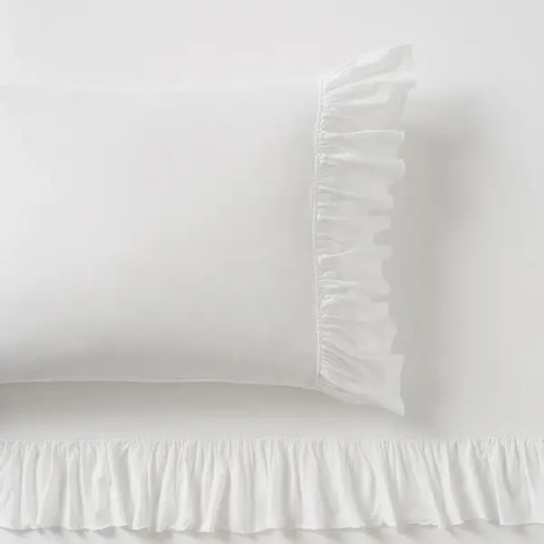 Washed Cotton Ruffle Organic Sheet Set