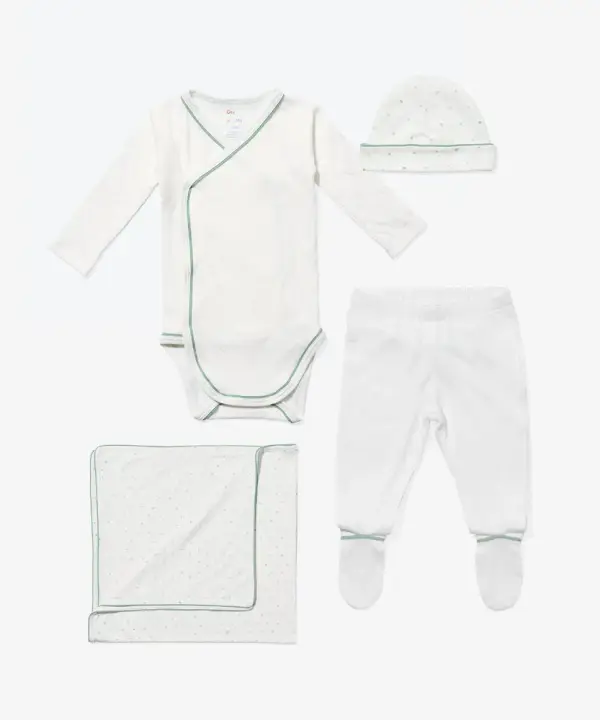 Welcome Baby Bundle, Seafoam Hearts