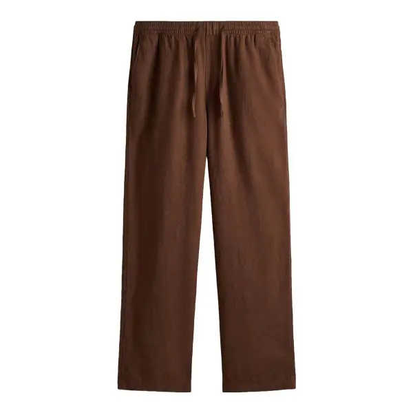 Relaxed-Fit Linen-Blend Pants