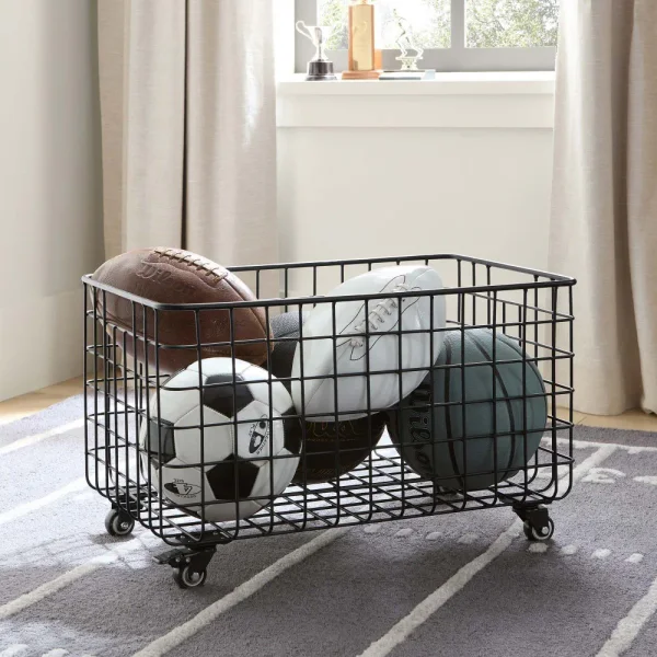 Metal Grid Rolling Storage Bin