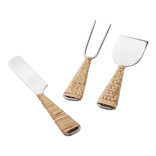 Tulum Rattan Cheese Knife Set
