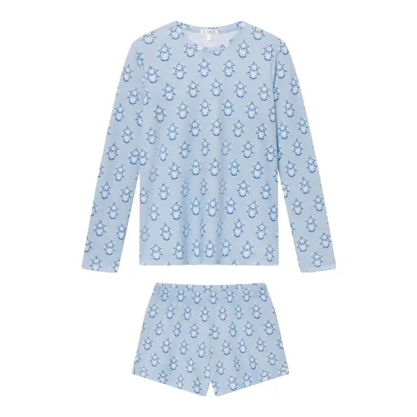 Pima Crew Long Short Set