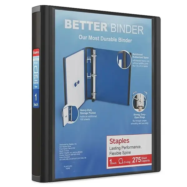 1" 3-Ring Better Binder, D-Ring
