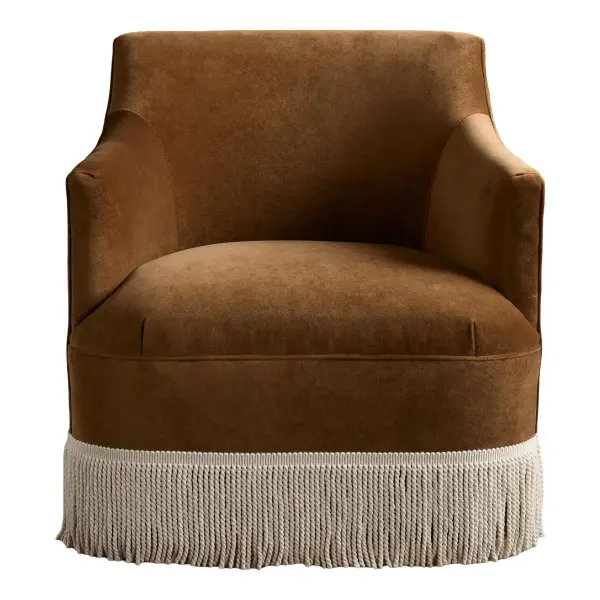 Savannah Swivel Chair with Fringe