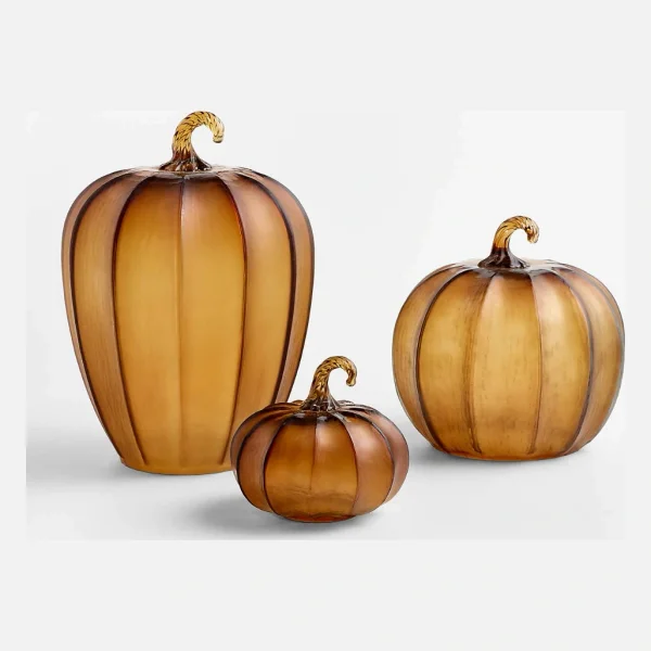 Amber Mini Glass Pumpkin