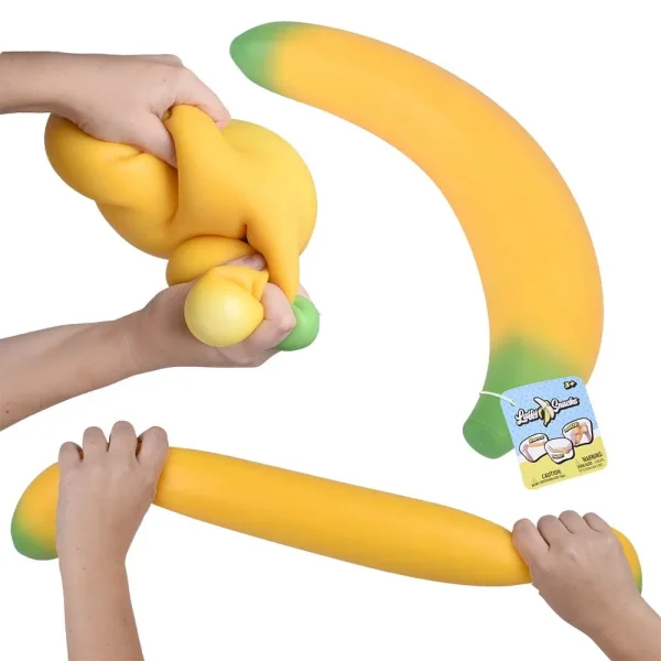 Toymendous Laffy Snacks, Squishy Banana Stress Ball Toy, Children Ages 3+