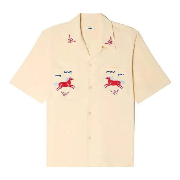 Embroidered Horse Loose-Fit Shirt