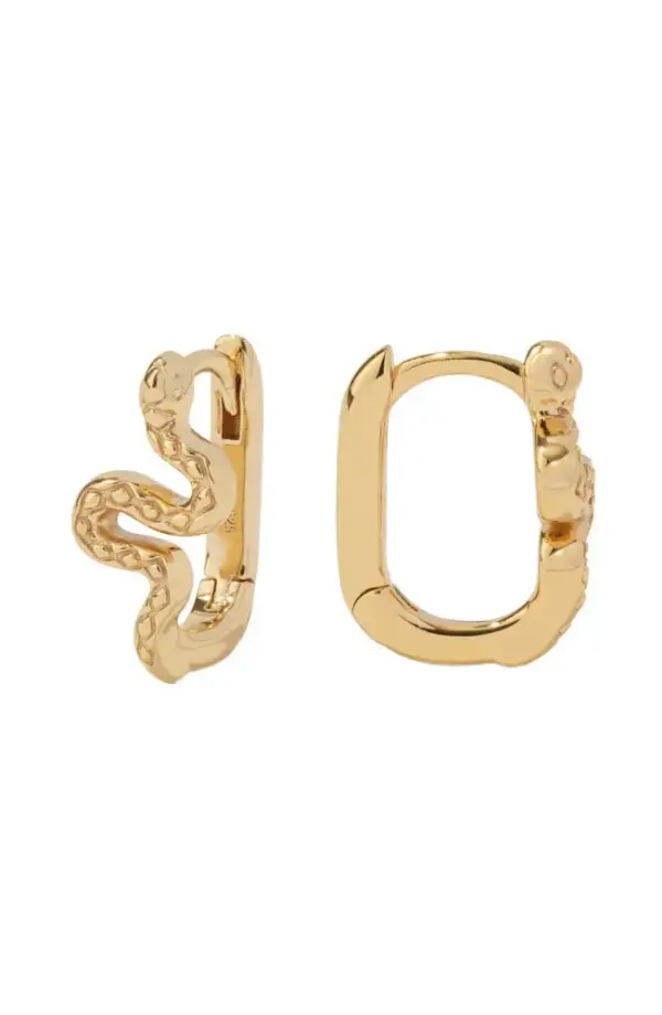 Snake Huggie Hoop Earrings
