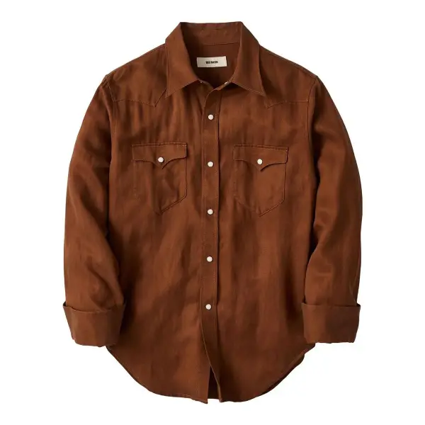 Draped Linen Rancher Shirt