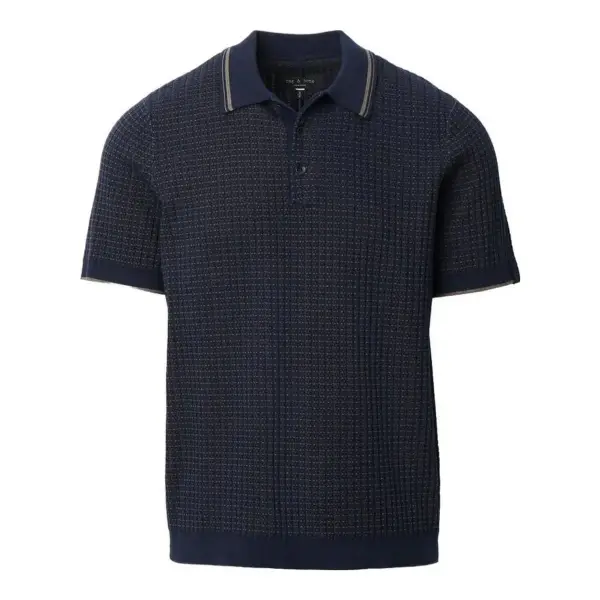 Harvey Rib-Knit Polo Shirt