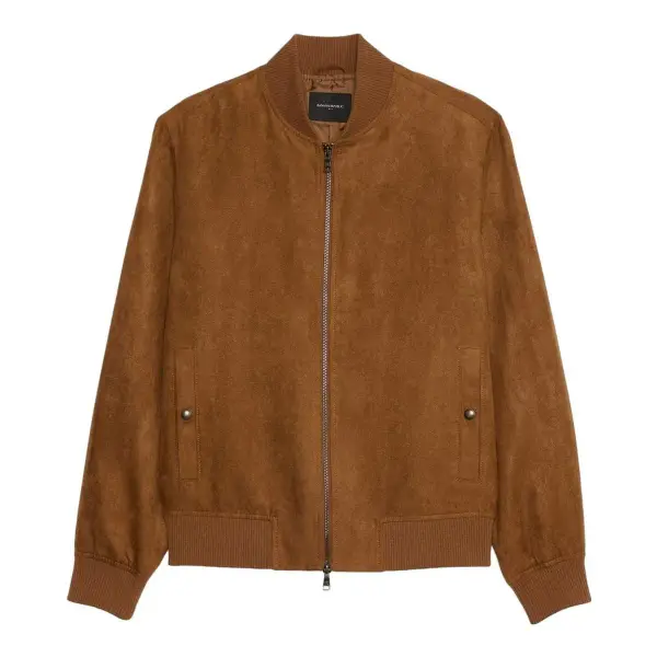 Vegan Suede Bomber Jacket
