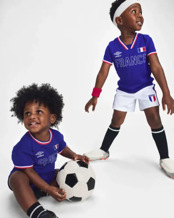 Baby Umbro France Soccer Romper - Blue/Red/White