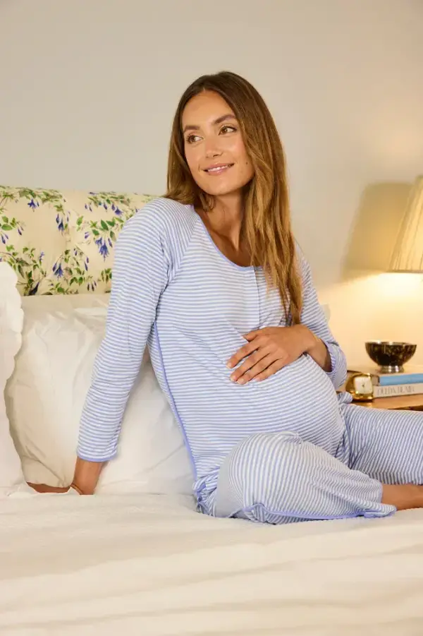 Pima Maternity Long-Long Set in Hydrangea — XXS