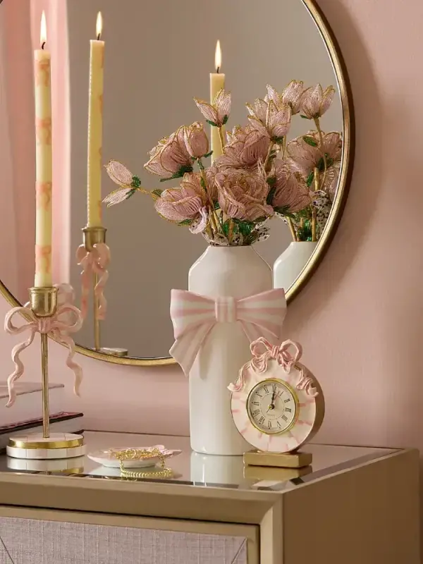 MacKenzie-Childs Rosy Check Bow Vase | Saks Fifth Avenue