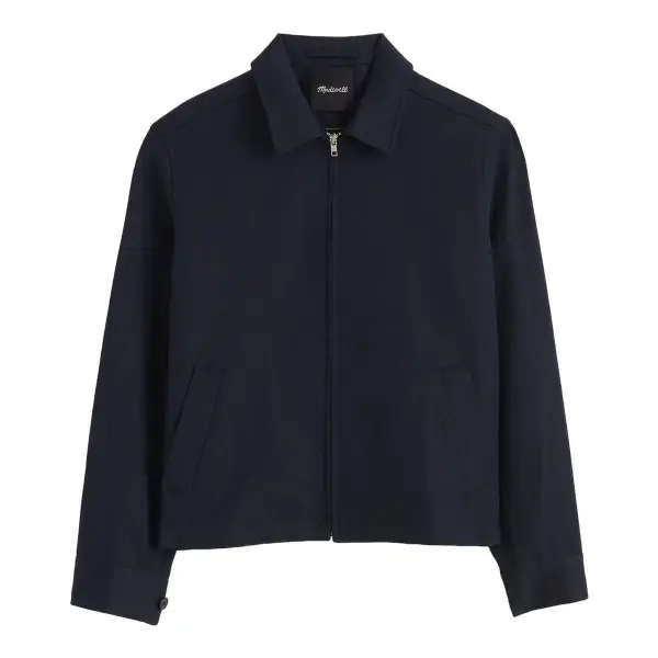 Zip-Front Jacket in Italian Cotton-Linen Blend