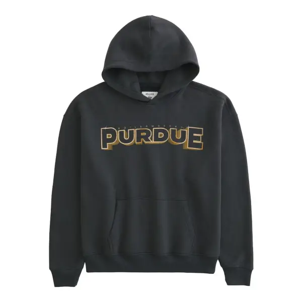 Boxy Purdue University Graphic Hoodie
