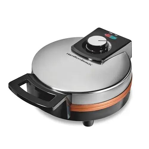 Non-Stick Round Belgian Style Waffle Maker
