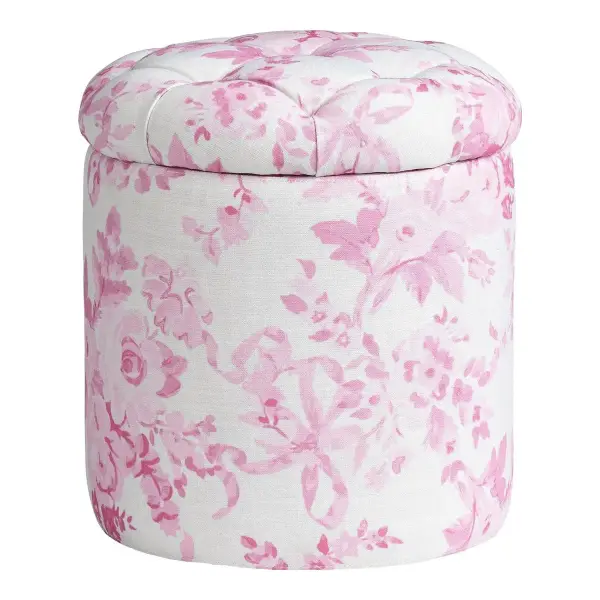 Tufted Round Storage Ottoman