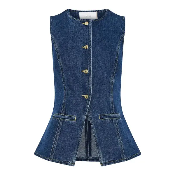 Abel Denim Button Up Top