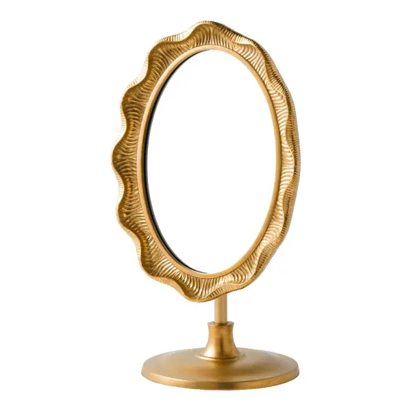 AERIN x Williams Sonoma Home Gold Scalloped Vanity Mirror