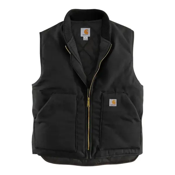 Relaxed Fit Firm Duck Insulated Rib Collar Vest