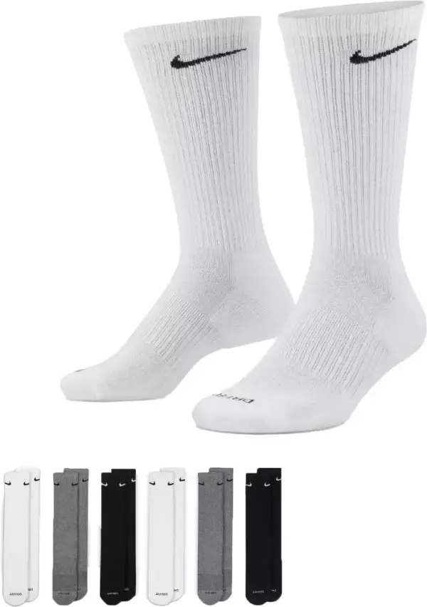 Nike Dri-FIT Everyday Plus Cushioned Training Crew Socks - 6 Pack