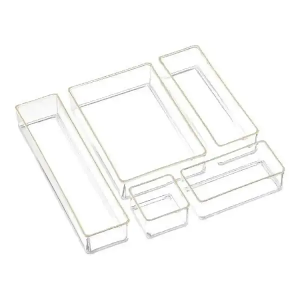Luxe Acrylic Stacking Drawer Organizers Set Of 5