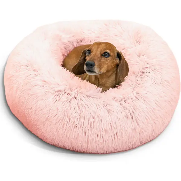 The Original Calming Shag Fur Donut Cuddler Cat & Dog Bed