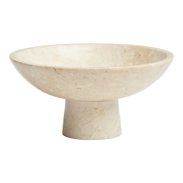 Large Marble Pedestal Bowl