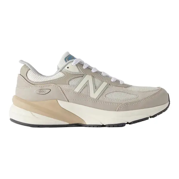  990v6 Leather Trimmed Mesh Sneakers