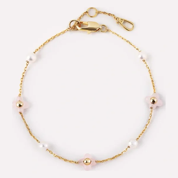 Flower Bracelet - Hannah Bracelet Rose Quartz