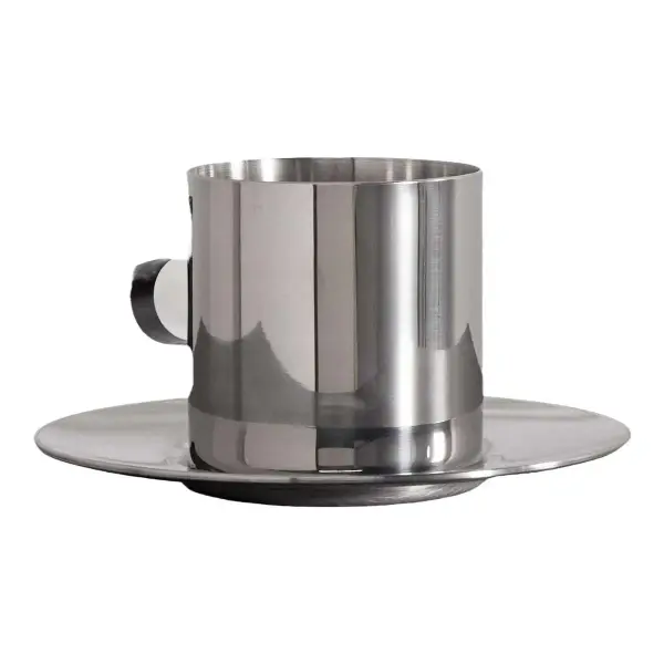 Sr  Stainless Steel Cup and Saucer Set