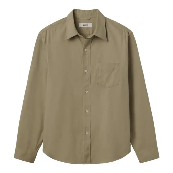 Draped Twill One Pocket Shirt