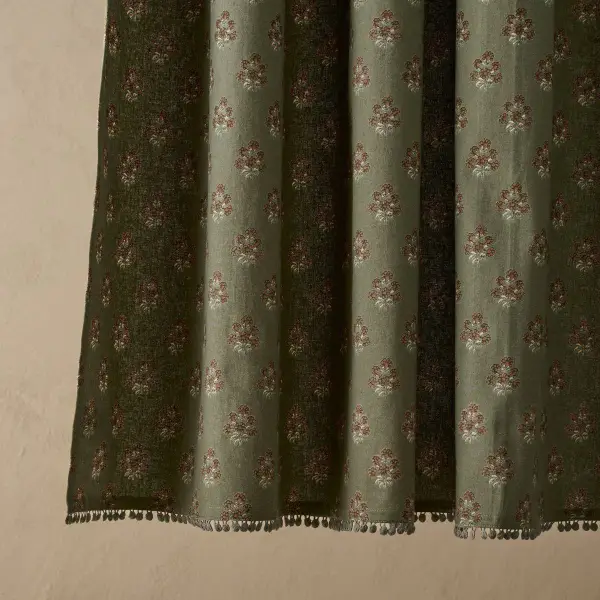 Block Printed Shower Curtain