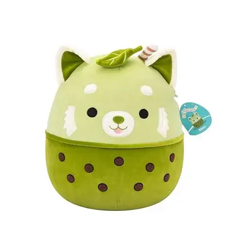 Squishmallows Original 14in Eitan The Matcha Boba Red Panda – Official Jazwares Plush (Large)