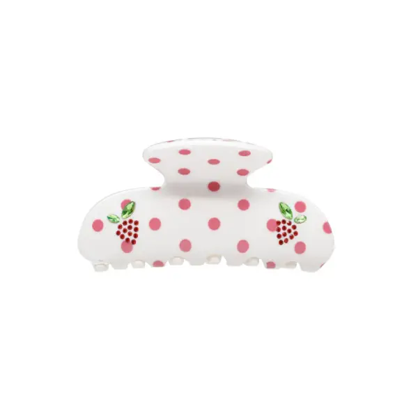 Sweetheart Clip in Coconut Berry Dot