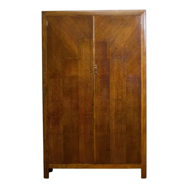 Vintage Art Deco Oak Compactum Wardrobe 1930s