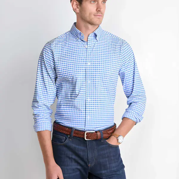 Performance Cotton Skysail Gingham Slim Fit Shirt