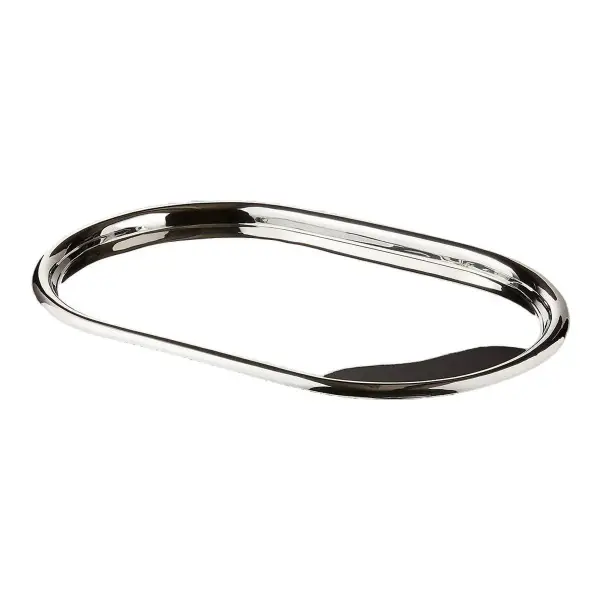Piero Oval Polished Stainless Steel Serving Tray 