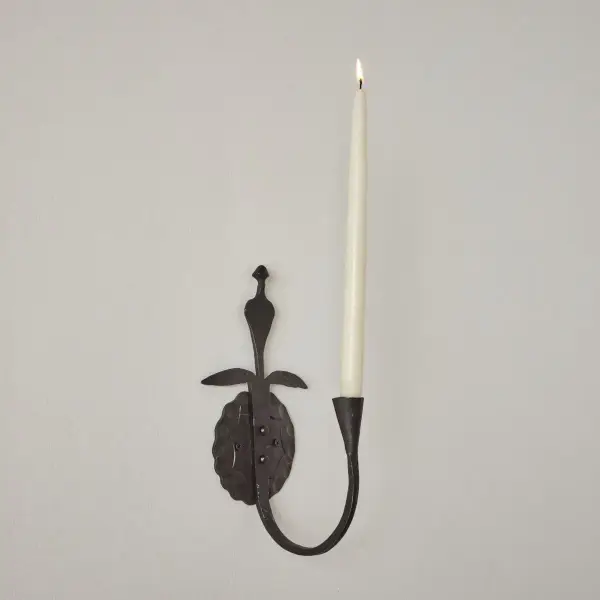 Forged Iron Candle Wall Sconce