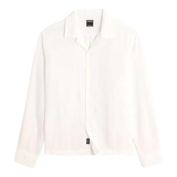 Cropped Sea Soft Irish Linen Camp Collar Shirt