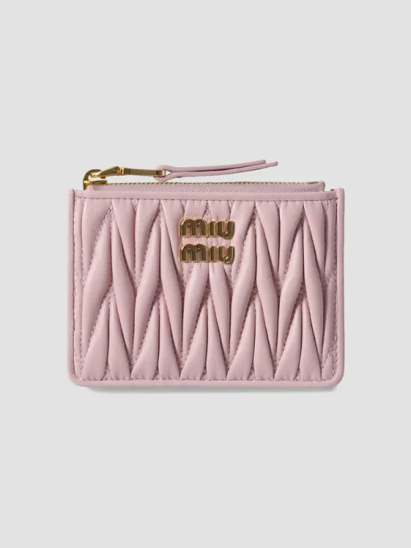 Miu Miu Matelassé Nappa Leather Card Holder | Saks Fifth Avenue