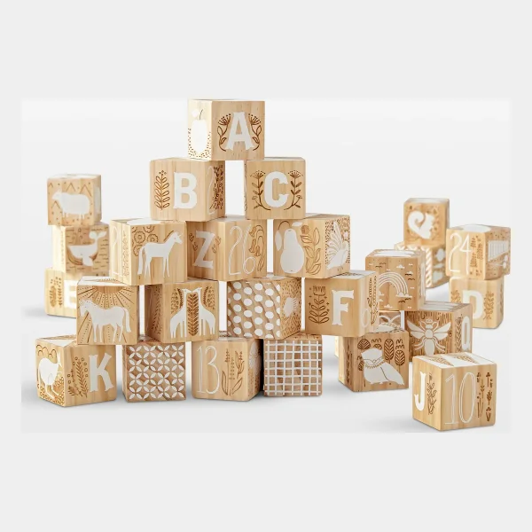 Etched Wooden Baby Blocks