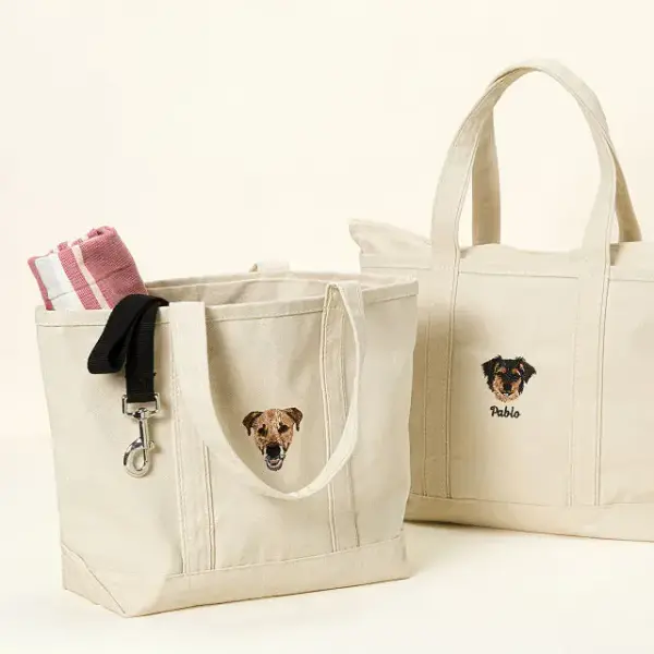 Custom Pet Embroidered Tote Bag