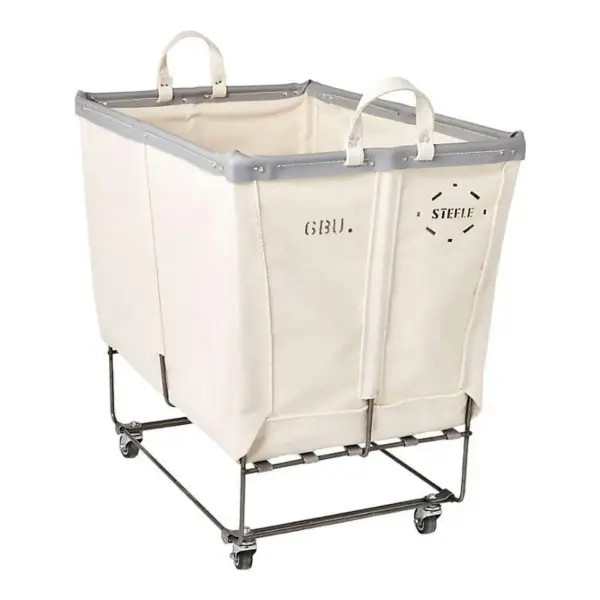 Canvas 6-Bushel Elevated Rolling Laundry Hamper