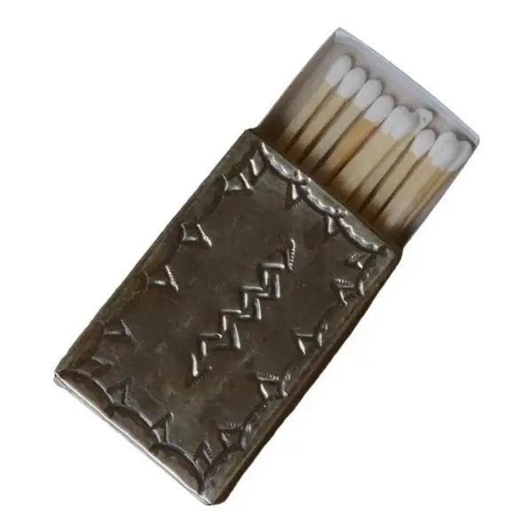 Small Silver Stamped Matchbox