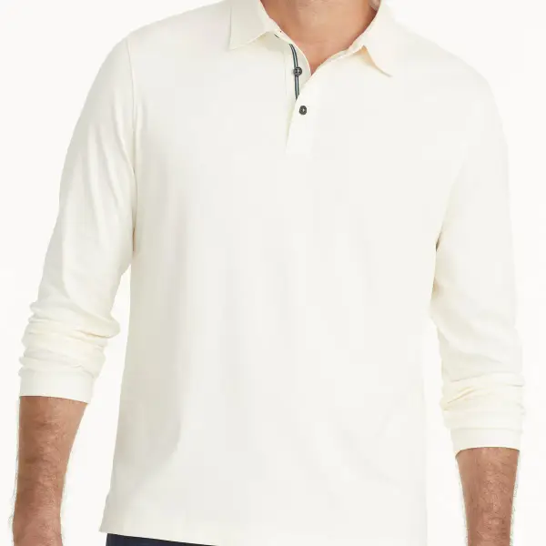 Wrinkle-Free Damaschino Long-Sleeve Polo