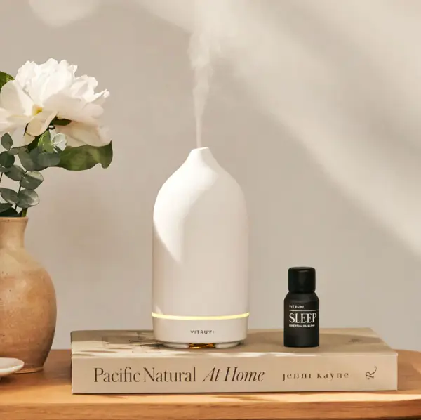 VITRUVI Stone Diffuser Sleep Bundle in White