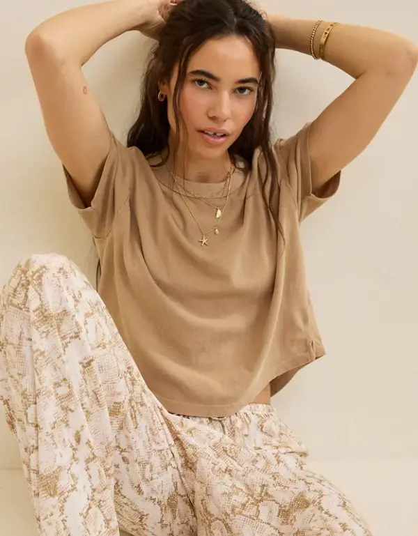 Aerie Summer Breeze Cropped T-Shirt